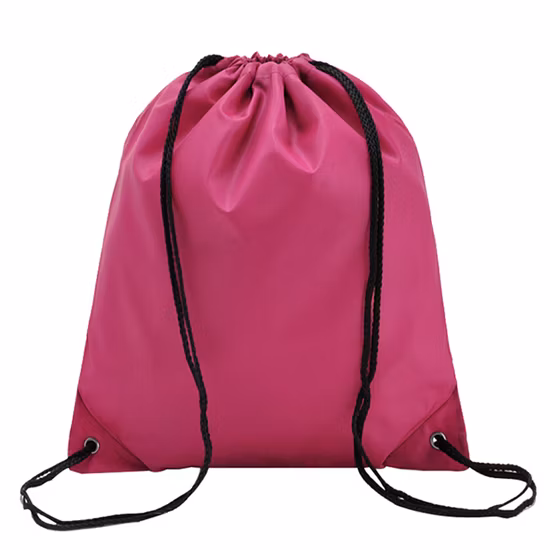 Zaino sportivo con coulisse e logo personalizzato in nylon e poliestere con cordino