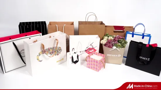Borsa della spesa in carta kraft bianca con stampa personalizzata per indumenti/vestiti